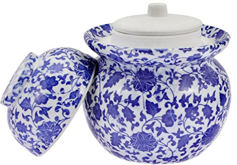 BESTonZON Keramik-Kimchi-Glas Ton-Set Kaffeedosen-Set Glas-Vorratsgläser Für Lebensmittel Kimchi-Behälter Lebensmittel-Vorratsbehälter Gurken-Verschlussglas