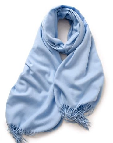 KARMA.DIEM Cashmere Merino Mix - Super Weicher XXL Schal - 180x65cm - Made in Spain - Unisex - Pashima/Stola/Extra Breit für Mann & Frau (hellblau)