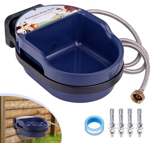 ZHEQOGZH Automatic Dog Water Bowl Dispenser Wall Mounted and Freestanding, 2L Automatic Dog Water Feeder with Hose for Outdoor and Indoor Use, Pet Waterer for Dogs and Cats Bird Chicken