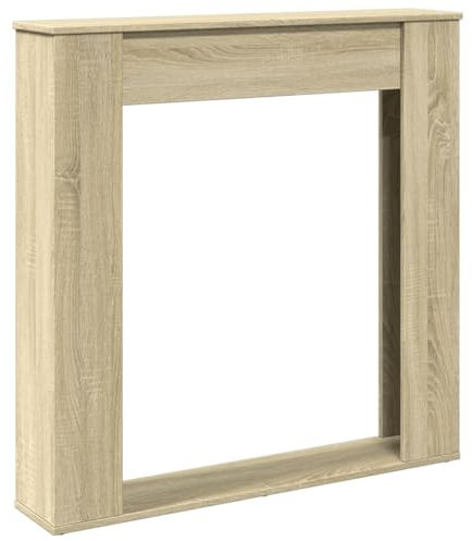 vidaXL Cadre de cheminée chêne Sonoma 100x20x100 cm Bois d'ingénierie, cheminée, Console de cheminée, Ensemble de Tour de cheminée, Tour de cheminée