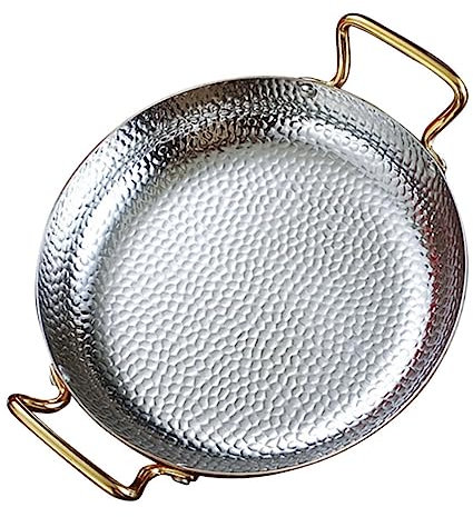 Padella per paella in acciaio inox a doppia orecchie, antiaderente, per casa o ristoranti, pentole di alta qualità per pasti deliziosi