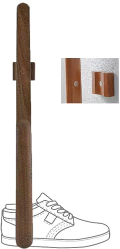 Wooden Long Shoe-Horn with Magnetic Holder 55cm Long Handled Wood Brown Shoe Horns for Men Women Seniors Strong Beech Shoes Helper/Wearing Stick/Lazy Lifter Tool