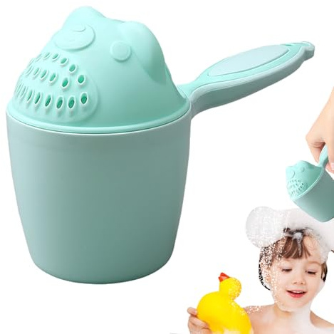 Shampoo Rinse Cup, Bath Jug For Baby Washing, Cute Cartoon Shampoo Cup, Waterfall Rinser Bath, Protection Eye, Shower Sprinkler Spoon Bathroom Accessories, Silicone Soft, Convenient