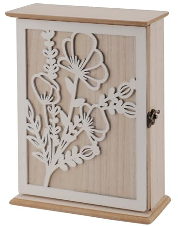 suaywo Cassetta Portachiavi in Legno con 6 Ganci per Chiavi Cassetta Portachiavi Da Parete in Legno 26 * 20 * 6 cm Adatto a ingressi, corridoi, camere da letto e soggiorni