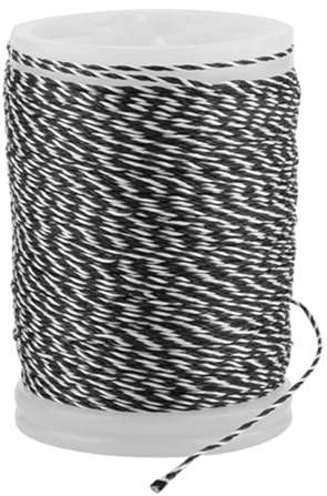 Fil de Service à Corde d'arc à l'arc, 3 Couleurs 120 m de Nylon de Nylon pour Arc à archerie composé (Blanc Noir)