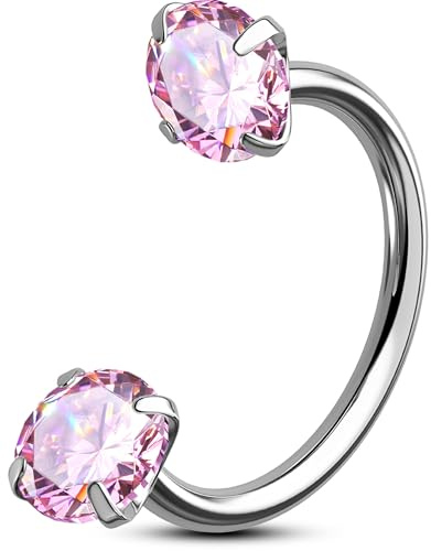 OUFER Kroppspiercing hästsko näsring ringar ringar 20 g näsborre piercing smycken titan septum ringar internt helix tragus daith läpp ögonbryn örhänge piercingar smycken kvinnor män 6 mm/7 mm/8 mm