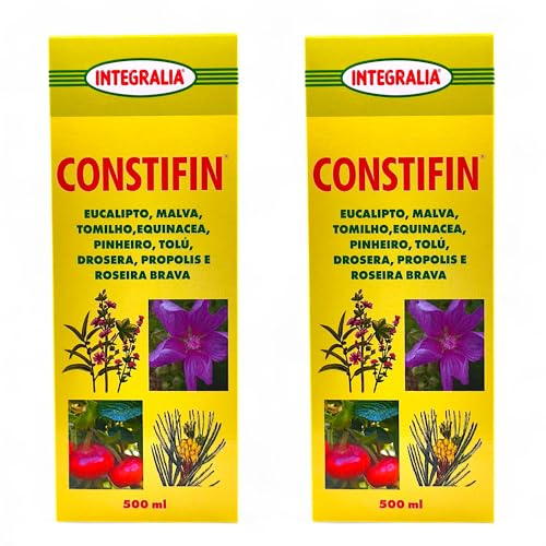 Integralia Constifin - Pack Ahorro 2 x 500ml - Con Tomillo, Eucalipto, Rosa Mosqueta, Drosera, Pino, Malva y Bálsamo de Tolú - Jarabe para Sistema Respiratorio e Inmunitario