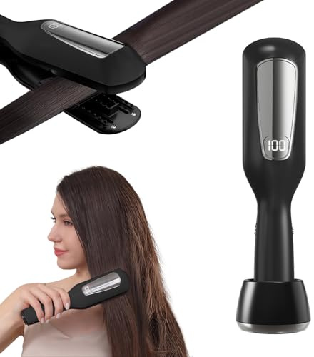 Split end Remover, Portable Mini Hair Repair Tool with Negative Ion Caring for Split Ends, Broken, Dry, Brittl, Damaged Hair Trimmer with LED Display (Black)