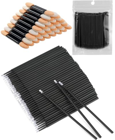 SCJJZ 200PCS Microbrush Microcepillos Aplicadores,Cepillo Pestañas,El Cepillo de Extensión de Pestañas Herramienta de injerto de pestañas para Maquillaje,con 30 pinceles para sombras de ojos