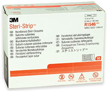 3M Steri-Strip Skin Closures, Reinforced, 1/4 x 4, 10/Pk, 50Pks/Bx