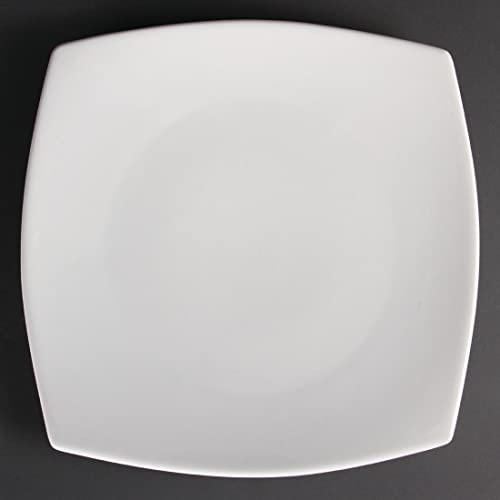Olympia Whiteware Rounded Square Service Plates 305mm Porcelain 6pc