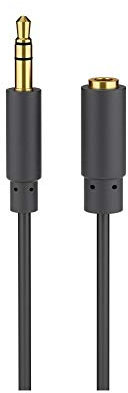 Goobay 97113 Câble de Rallonge Audio et pour Casque AUX, 3.5 mm, 3 Pôles, Slim, 1 m Longueur de Câble