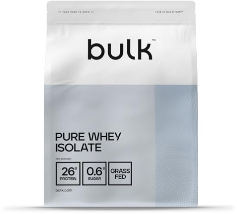 Bulk Pure Whey Protein Isolate, Protein Powder Shake, Unflavoured, 500 g, Packaging May Vary