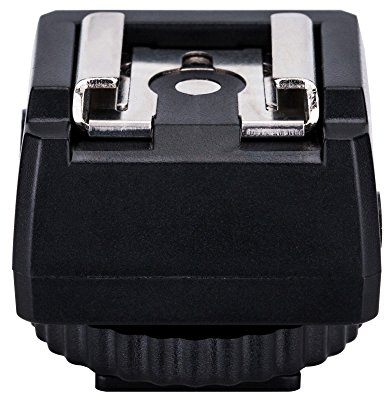 JJC Standard Hot Shoe Adapter with Extra PC sync Connection Port & 3.5mm Mini Phone Connection Port for Connecting Cameras to Additional Off-Camera Flash,Studio Light,Strobes or Other Accessories
