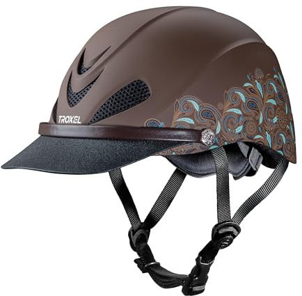 Troxel Dakota Trail Horse Riding Helmet, Low-Profile Light Adjustable Design, Horseback Riding Gear, Extra Large (7-3/8 - 7-3/4), Turquoise Paisley