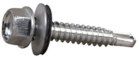 DOJA industrial | VITI AUTOFILETTANTI PER METALLO M5 | PACK 100 | 5,5 x 50 mm | Viti autoperforanti testa esagonale con rondella | Autofilettanti in acciaio per fissaggio carrozzeria Legno Lamiera