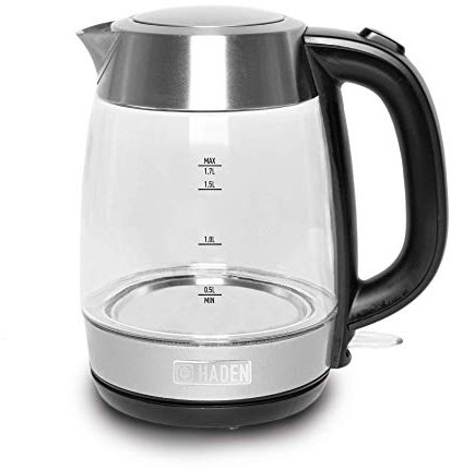 Haden Guildford Glass Kettle - Rapid Boil 3000W Electric Kettle - Illuminated Base, Ergonomic Handle, 1.7L Kettle - Boil-Dry Protection - Easy To Clean