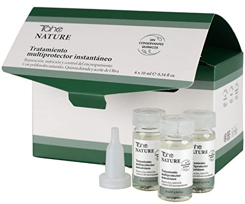 Tahe Nature Tratamiento capilar multiprotector instantáneo que repara, nutre y controla el encrespamiento, 6 x 10 ml