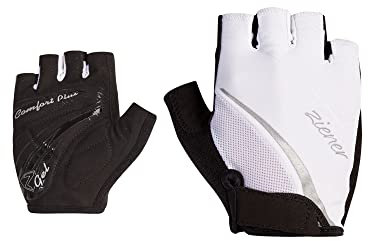 Ziener Damen Carda Fahrrad/Mountainbike/Radsport-Handschuhe | Kurzfinger - atmungsaktiv,dämpfend, White, 6