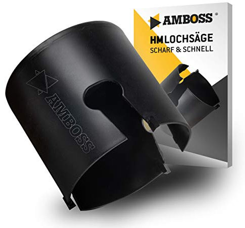 Sega a tazza HM da 76 mm per legno, piastrelle, fibrocemento, gesso, calcestruzzo aerato, plastica – Trapano a tazza/sega circolare/fresa – Profondità di taglio 58 mm – Filettatura M16 – senza