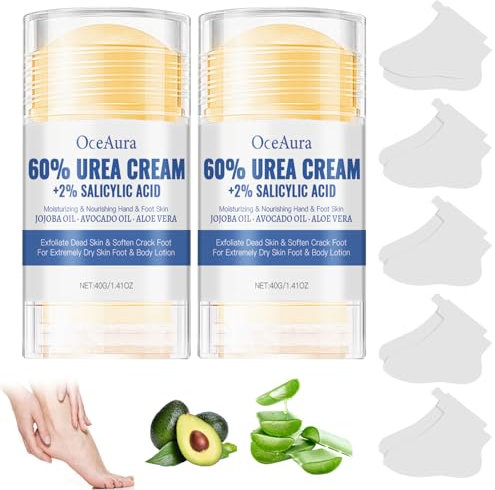 2 Stück Silverstick Fuß Pflege,Fusscreme Sehr Trockene Füsse,Fußcreme Trockene Füße,Fußcreme für Sehr Trockene Füße mit 5 Paare Fußmasken,für Unterwegs Oder für die Abendliche Pflege Zuhause