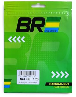 BR Pro String Cuerda de Tenis Natural Gut 1,25 mm – 2 Unidades de 6 m Cada, Máximo Confort y Control para Todos los Niveles.