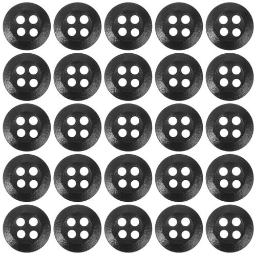 PATIKIL 50 Pcs Boutons En Bois 4/9 Pouce (12mm) Couture En Bois Noir
