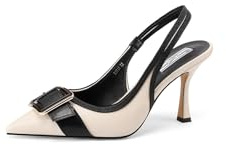 QUEEN HELENA Décolleté con Tacco a Spillo Eleganti Donna K3711 (Beige, Sistema Taglie Calzature EU, Adulto, Donna, Numero, Media, 36)