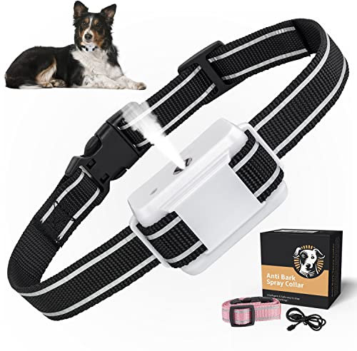 Bubbacare Collare Antiabbaio per Cani, Auto Collari Antiabbaio Ricaricabili Regolabile, Collare Anti Abbaio Sicuro Spruzzo e Vibrazione Efficaci per Cane Piccolo Medio Grande, Bianco