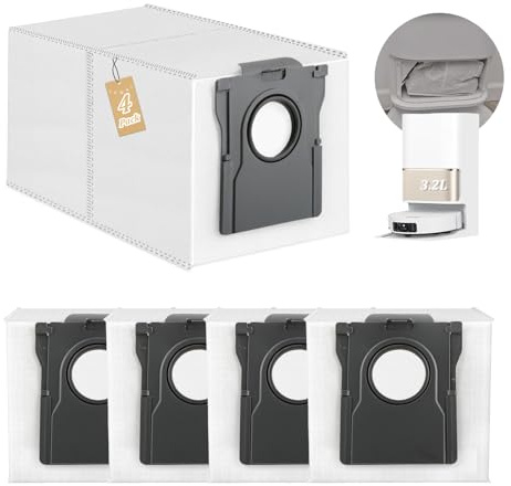 RongZy 4 Pezzi Sacchetti per La Polvere per Dreame X40 Ultra Complete/X40 Master/X50 Ultra/L50 PRO Ultra/ L10s PRO Ultra Heat /L40 Ultra/X30 Ultra/X40 Ultra Aspirapolvere Accessori (3L)