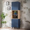 Komodee Schrank Fondi – 2-türig, skandinavischer Stil, blau-Holz, 173x35x46 cm