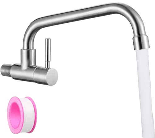 Moderno montaggio a parete, rubinetto per acqua fredda a parete in acciaio inox, rubinetto per acqua fredda con rotazione di 180°, rubinetto da bar, rubinetto da parete per bagno, montaggio a parete