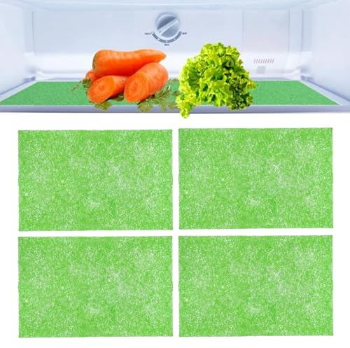 Generisch Tappetini per frigorifero, set di 4 inserti lavabili ritagliabili, tappetini antiscivolo riutilizzabili per scaffali, cassetti, cucina, frigorifero e dispensa