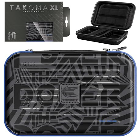 Target Darts Phil Taylor Ghost Series XL Takoma Portefeuille – Étui pour Fléchettes, Noir/Blanc Étuis de Rangement, “The Power” Porte-Fléchettes à Fermeture Éclair, Contenir 6 Assemblées