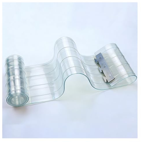 Tende Verticali Isolamento Termico Tenda a Strisce di Plastica Trasparente Porta Pannelli Pvc per Esterno Soggiorno, Ripostiglio(56.7W x 94.5L/144x240cm)