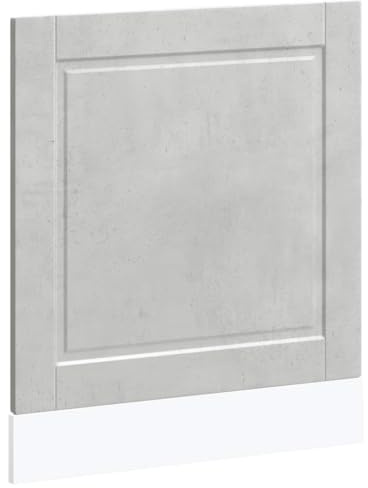 Yisssmeng Mascherina per lavastoviglie Porto grigio cemento, 60 x 1,5 x 67 cm, in legno con design senza tempo e semplice protezione dall'usura per angolo cottura