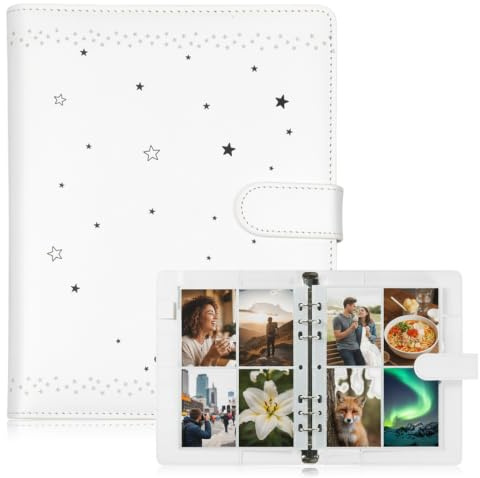 Xecamuvila Álbum de Tarjetas A5 – Libro Porta Tarjetas fotográficas de Cuero PU con 20 páginas (160 Compartimentos), Carpeta de colección para photocards de K-Pop, Sellos y Tarjetas coleccionables