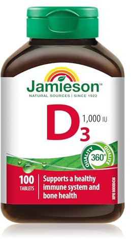 Jamieson 18141 Vitamina D3 1000 Ui, no Colore, 30 Grammi, 100 Unità