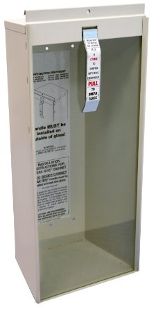 Kidde Fire Extinguisher Cabinet 5lb Surface Mount, for 5 Pound Dry Chemical Extinguisher, Heavy Duty Steel, Safety Glass, Vandal-Resistant,Beige