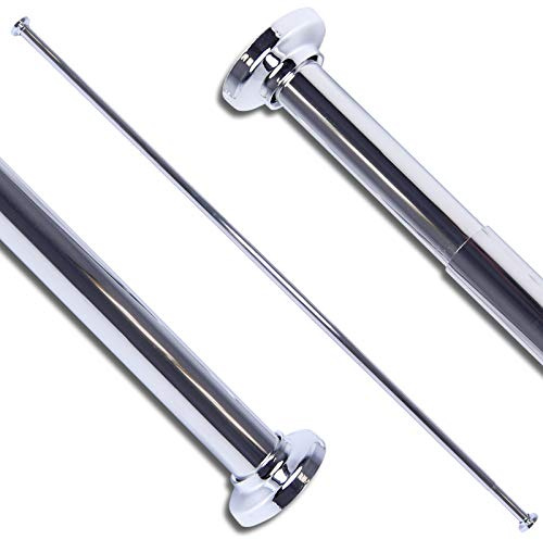 HOME CENTRE Telescopic Bathroom Chrome Rail 125-220cm, Tension Rod 49-86 inches Shower Curtain Pole Bath Extendable Pole No Tools Required