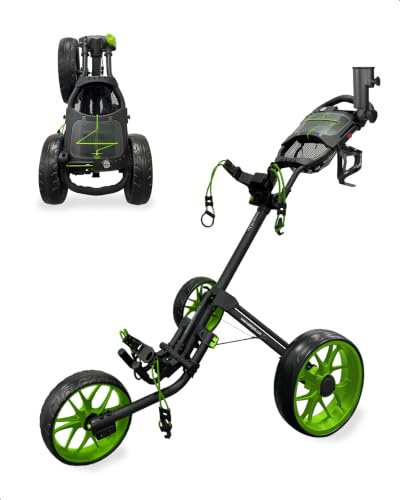 CaddyTek Unisex 15.3 V2 Deluxe Quad-Fold Golf Push Cart, CaddyLite 15,3 Version 2 - Green, Green