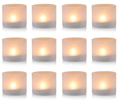 Nuptio 12 Stück Milchglas Kerzenhalter, Teelicht Kerzenhalter, 5.7cm Breite X 4.8cm Höhe für Geschenke, Hochzeiten, für Hochzeiten, Besondere Anlässe, Aromatherapie, Partyartikel und Heimtextilien