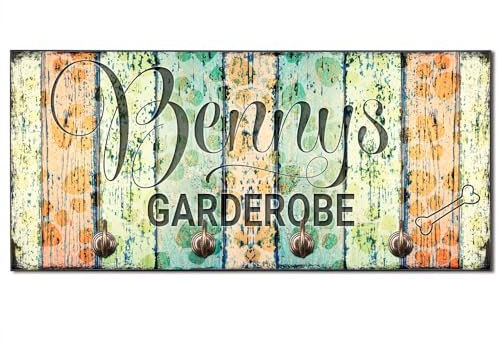 Cadouri Design-Hundegarderobe » personalisiert mit Name deines Hundes « Wandhaken Hund┊Wandgarderobe, Leinenhalter, Hakenleiste