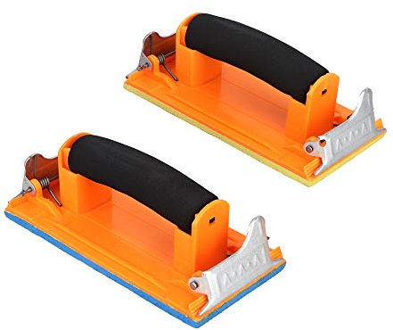 Katfort Levigatrice manuale per cartongesso, blocco levigatrice a mano con manico a molla, perfetta per blocco di carta vetrata da 22,9 x 9,1 cm, per lucidatura di legno e metallo a secco