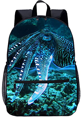 Teen Fashion Rucksack Tintenfisch Sportrucksack Erwachsene Jungen Grund- und Sekundarschüler lässige Rucksäcke (45x30x15cm) 3D gedruckter Rucksack