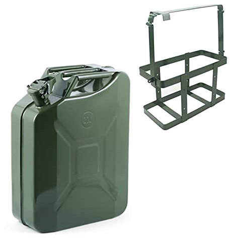 WUTONG Verdickter Eisen-Benzin-Tank mit Regal 20 Liter 10-Liter-Kraftstoff-Container Diesel-Jerry kann Lagerspeicher für Auto - grün