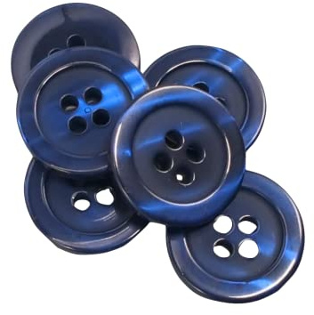 50 boutons en nacre - 5 tailles et 11 couleurs au choix - Fabriqués et expédiés d'Espagne (Bleu Marine, 18 mm)