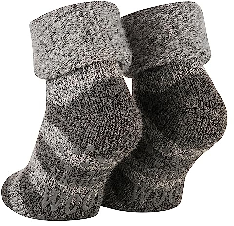Piarini 1 paire de chaussettes d'hiver en ABS avec intérieur en tissu éponge