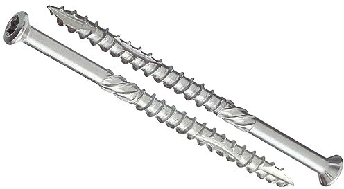 4.5mm x 80mm Stainless Steel Hard Wood Decking Screws Torx Countersunk Head and Self Drilling Tip High Corrosion Resistant Rust Proof Terrace Screws (Pack of 100) N14AB