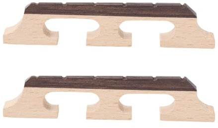 LT Easiyl 2PCS Brücke Ersatz Zubehör 6 Saiten Dreibeinige Ebenholz Ahorn Banjo Brücke Kompatibel mit Banjo Gitarre Ukulele
